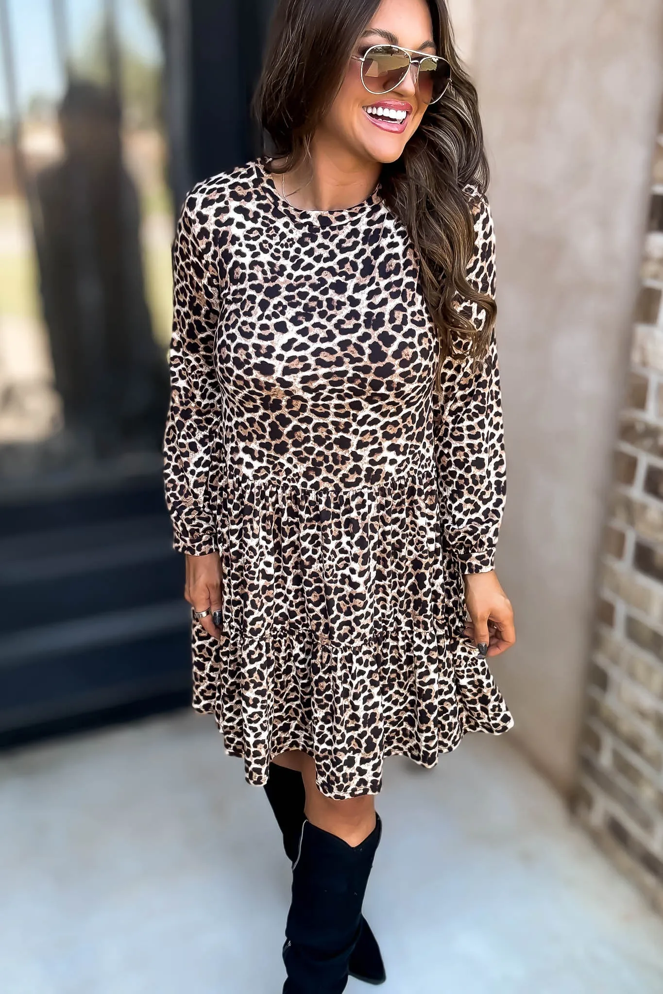 Spotted Leopard Knit Dress