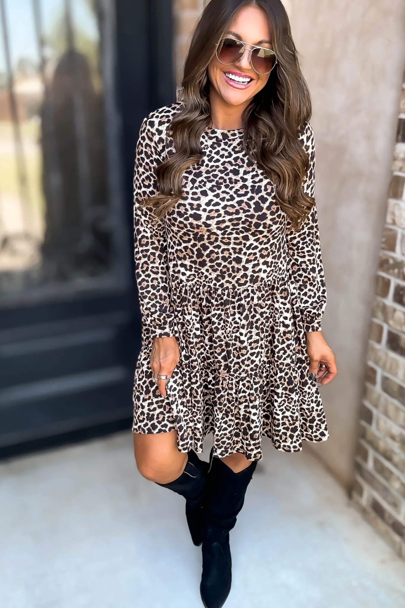 Spotted Leopard Knit Dress