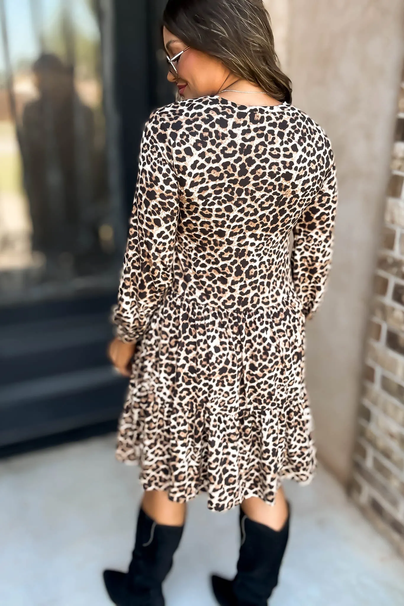 Spotted Leopard Knit Dress