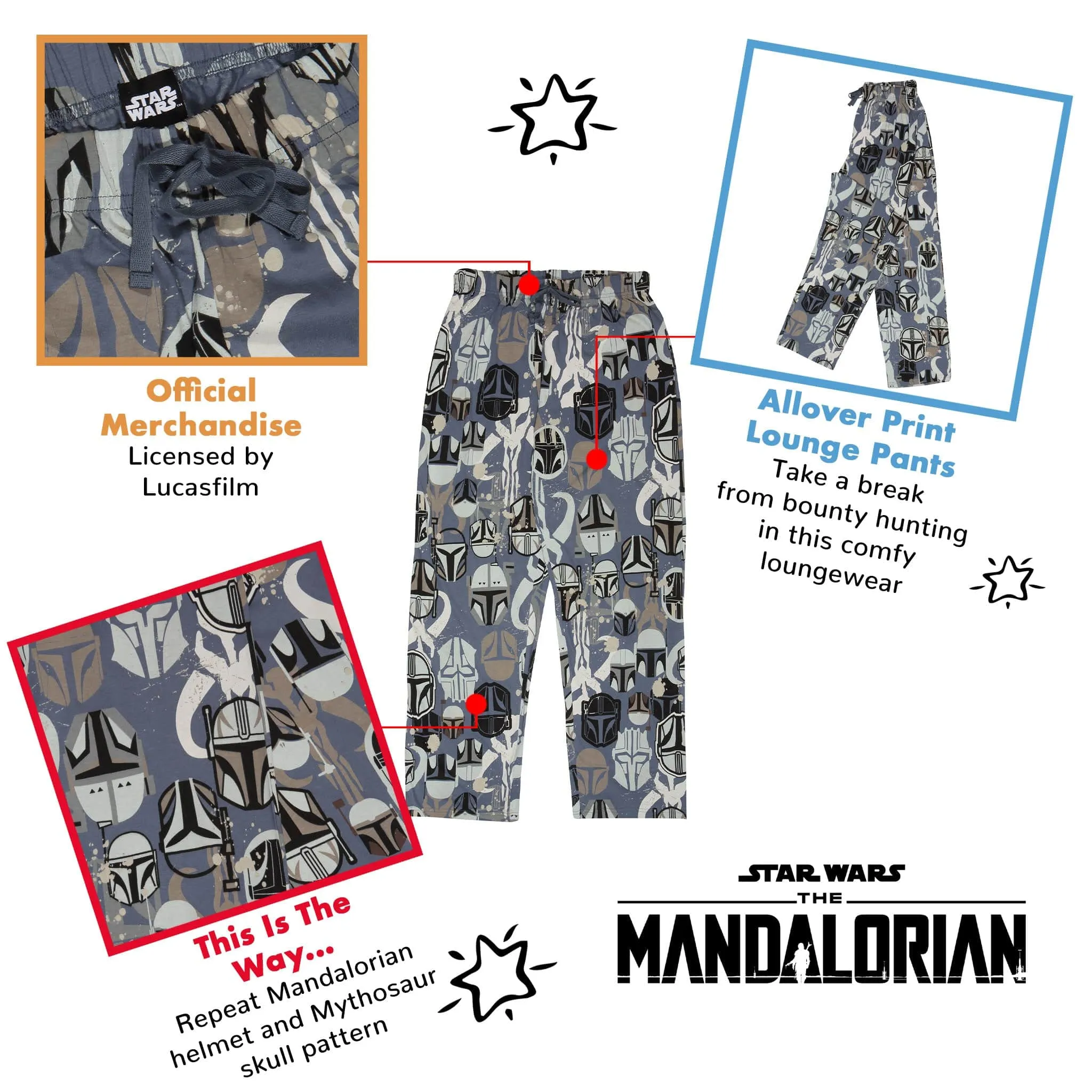 Star Wars The Mandalorian Mythosaur Logo Adults Lounge Pants