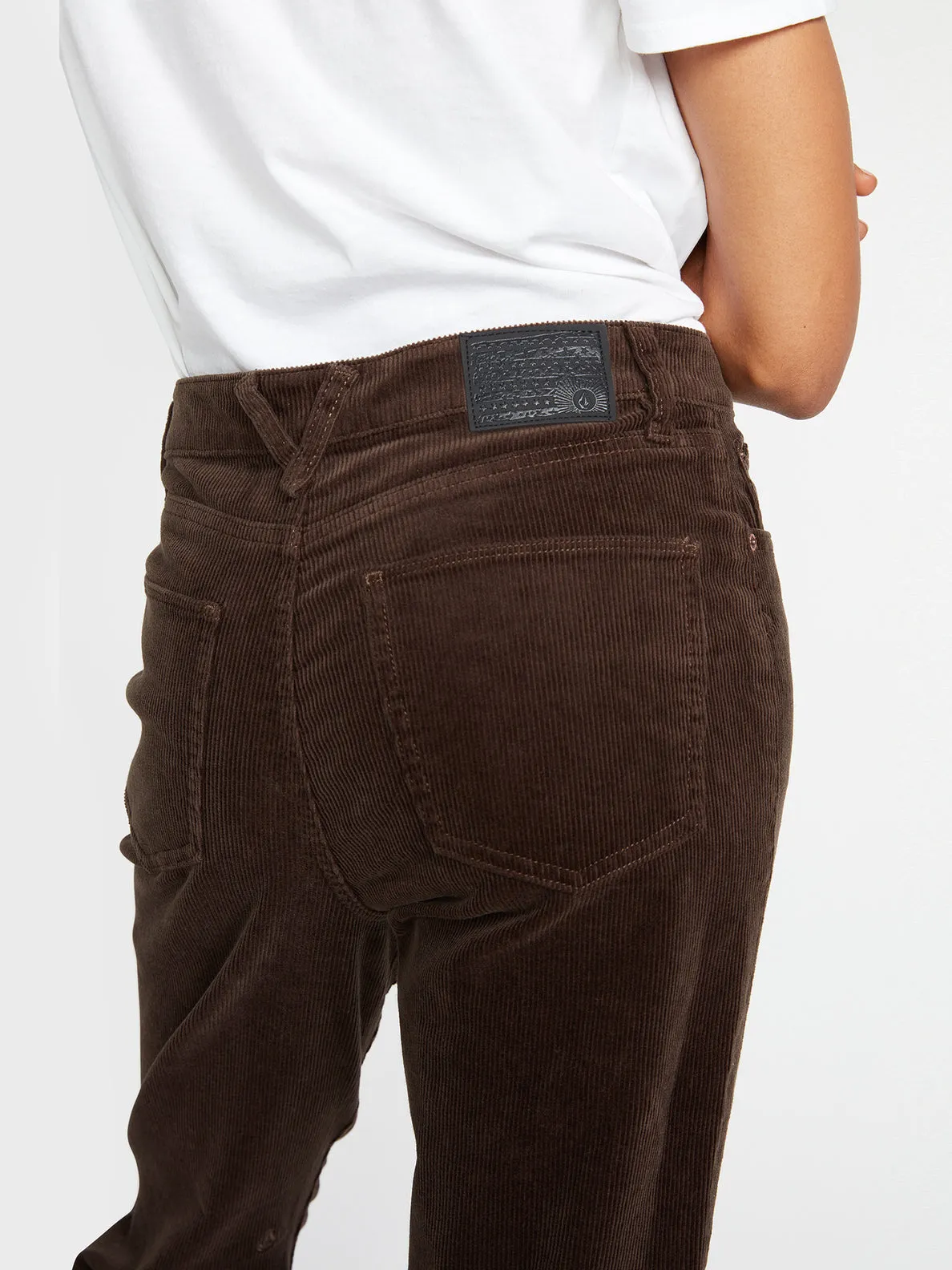 STONED STRAIGHT CORDUROY JEANS - ESPRESSO