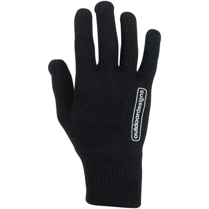 STRETCH WOOL BASE LAYER GLOVE- BLACK