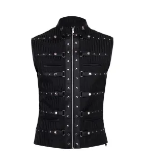 Stripes Brocade Gothic Men's Waist Coat