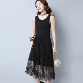 Summer New Style Maxi Long Dress Women Fashion Casual Sleeveless Gauze dress Vintage Party Vestidos Ladies plus size Modal dress