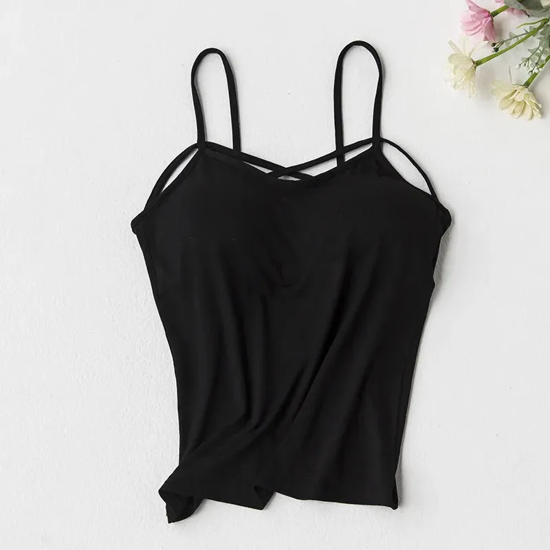 Summer Sexy Crop top Women Cotton Breast Cross Vest Tops female Short Backless Camis Girls Brief Fashion Tank Top Woman clothes