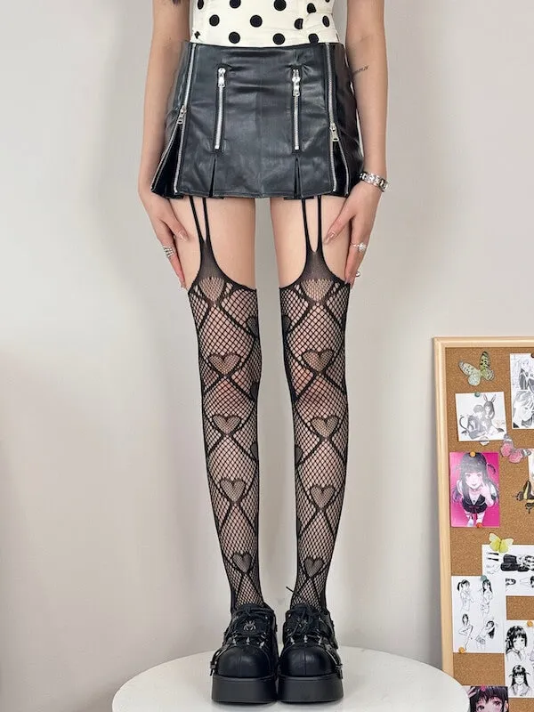 Sweet cool heart suspender tights