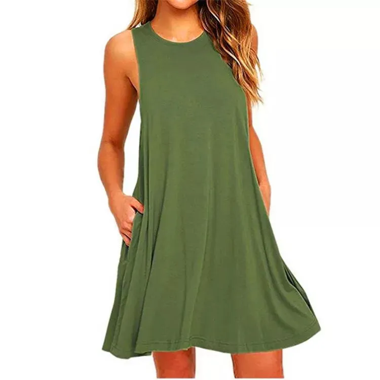 T-Shirt Dresses Beach Cover Up With Pockets