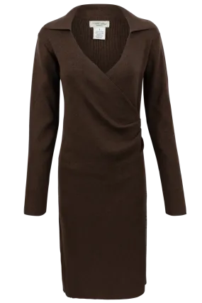 Tasha Polizzi Chocolate Knit Wrap Dress