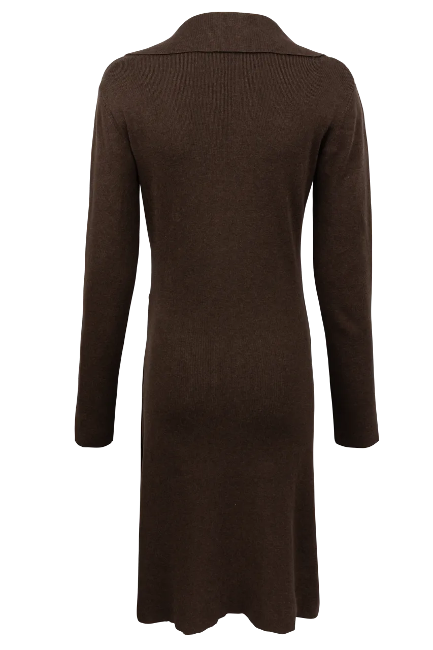 Tasha Polizzi Chocolate Knit Wrap Dress