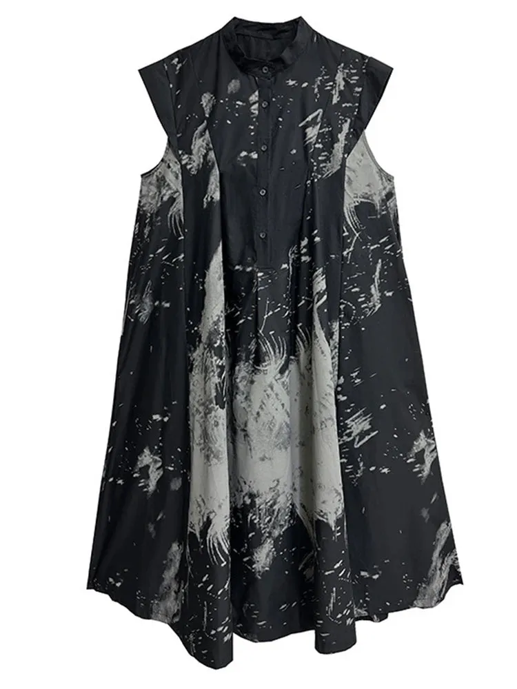 TEEK - Black Pattern Shirt Dress