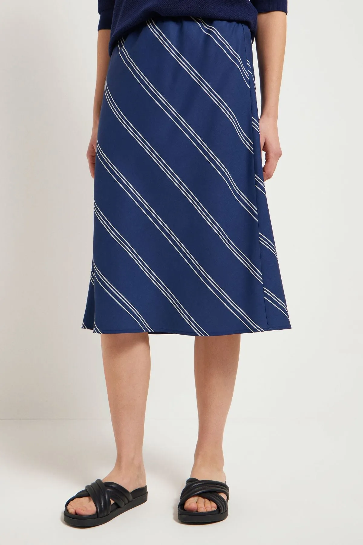 Tencel Midi Night Blue Skirt Lanius