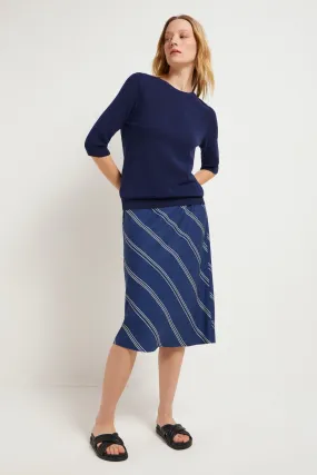 Tencel Midi Night Blue Skirt Lanius