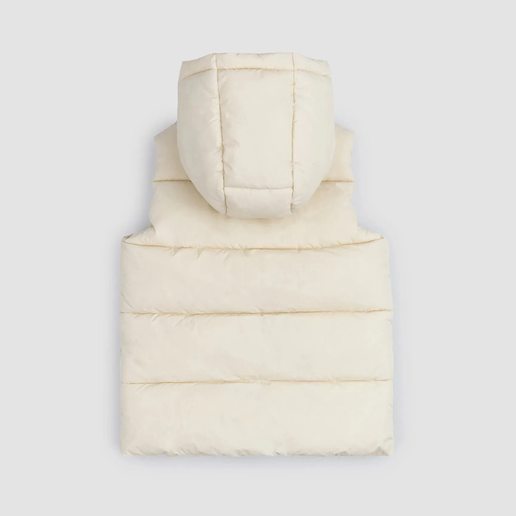 The Birch Hooded Quilted Vest - Beige - KIDS