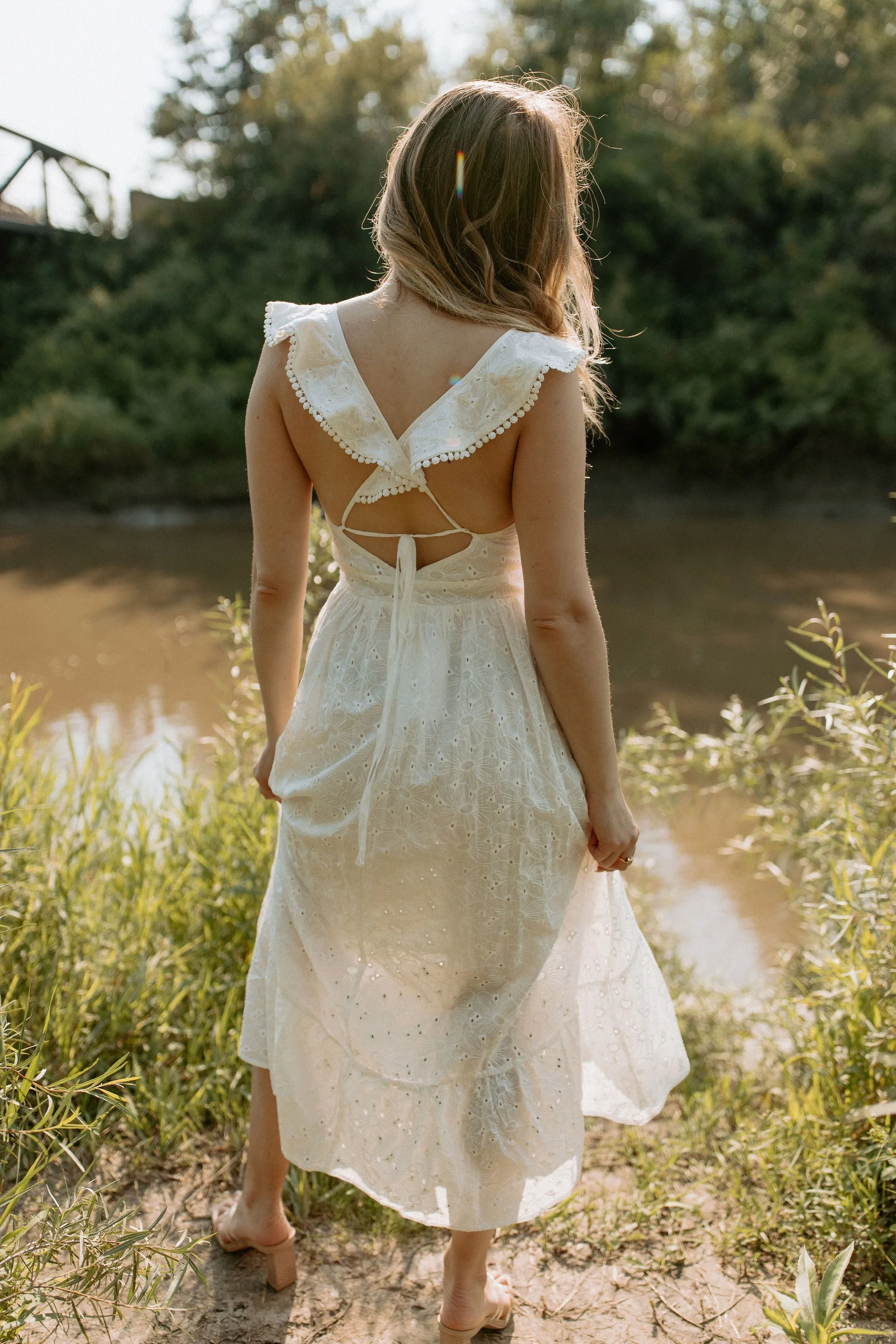 The Eyelet Cross Back Dress