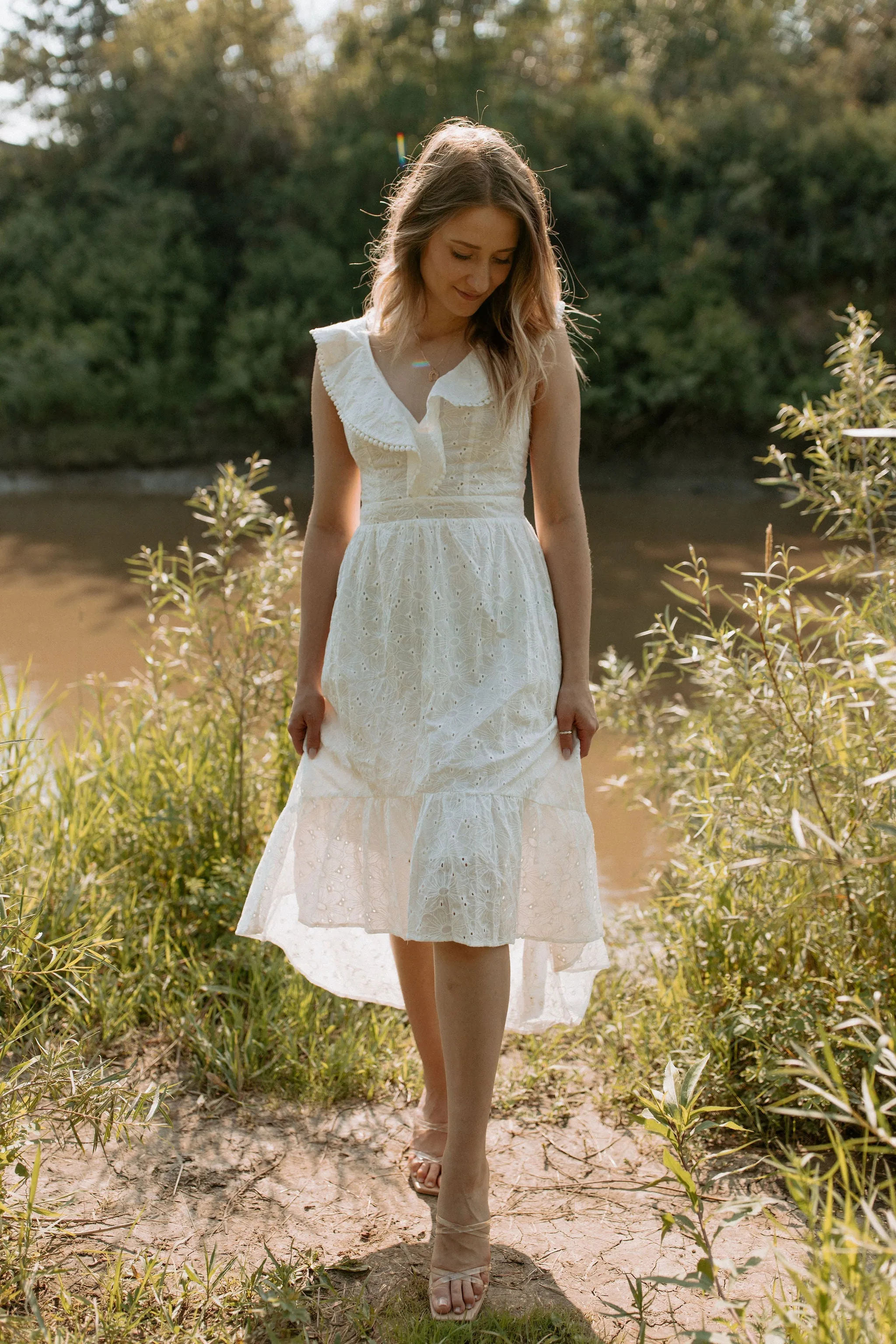 The Eyelet Cross Back Dress