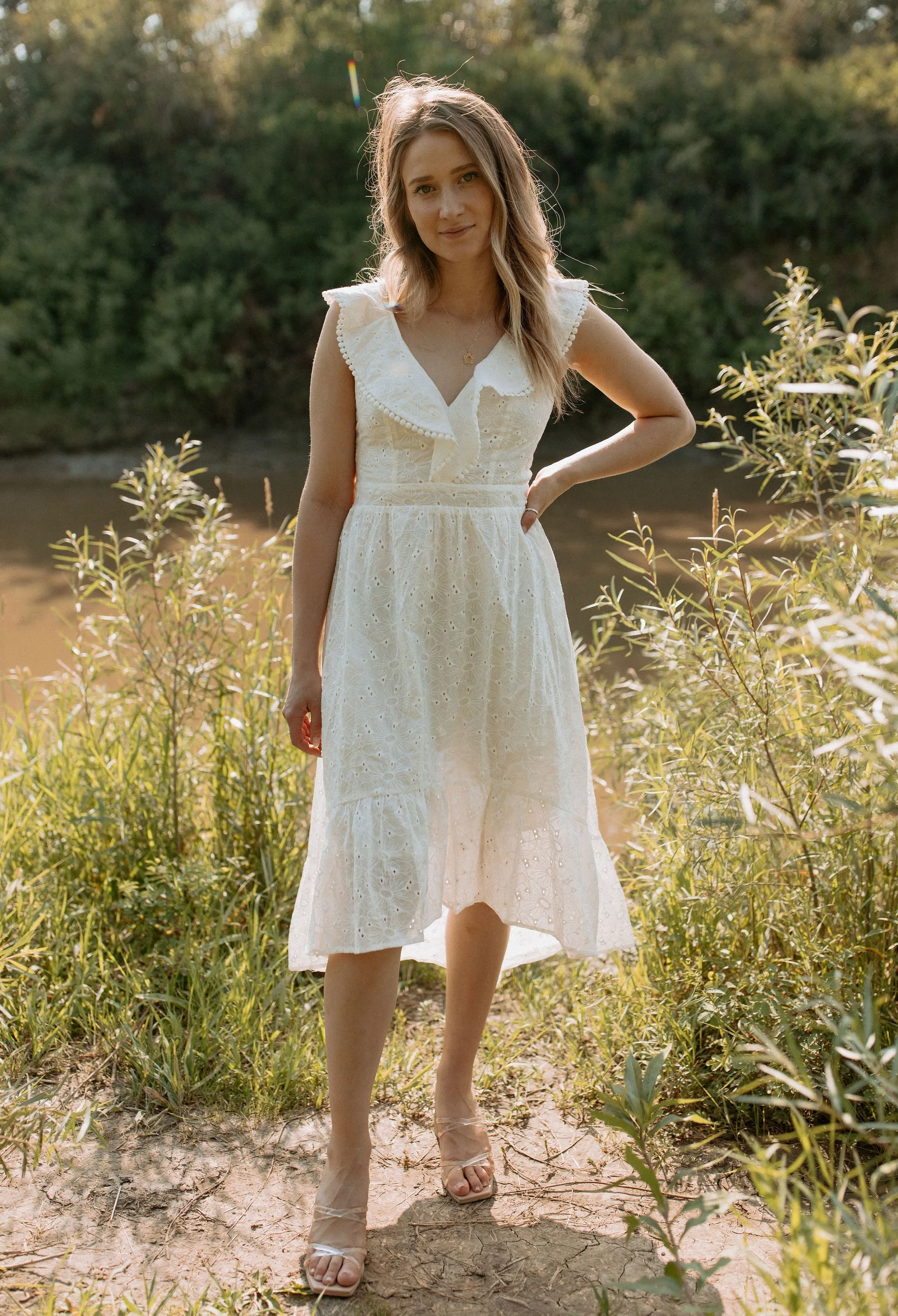 The Eyelet Cross Back Dress