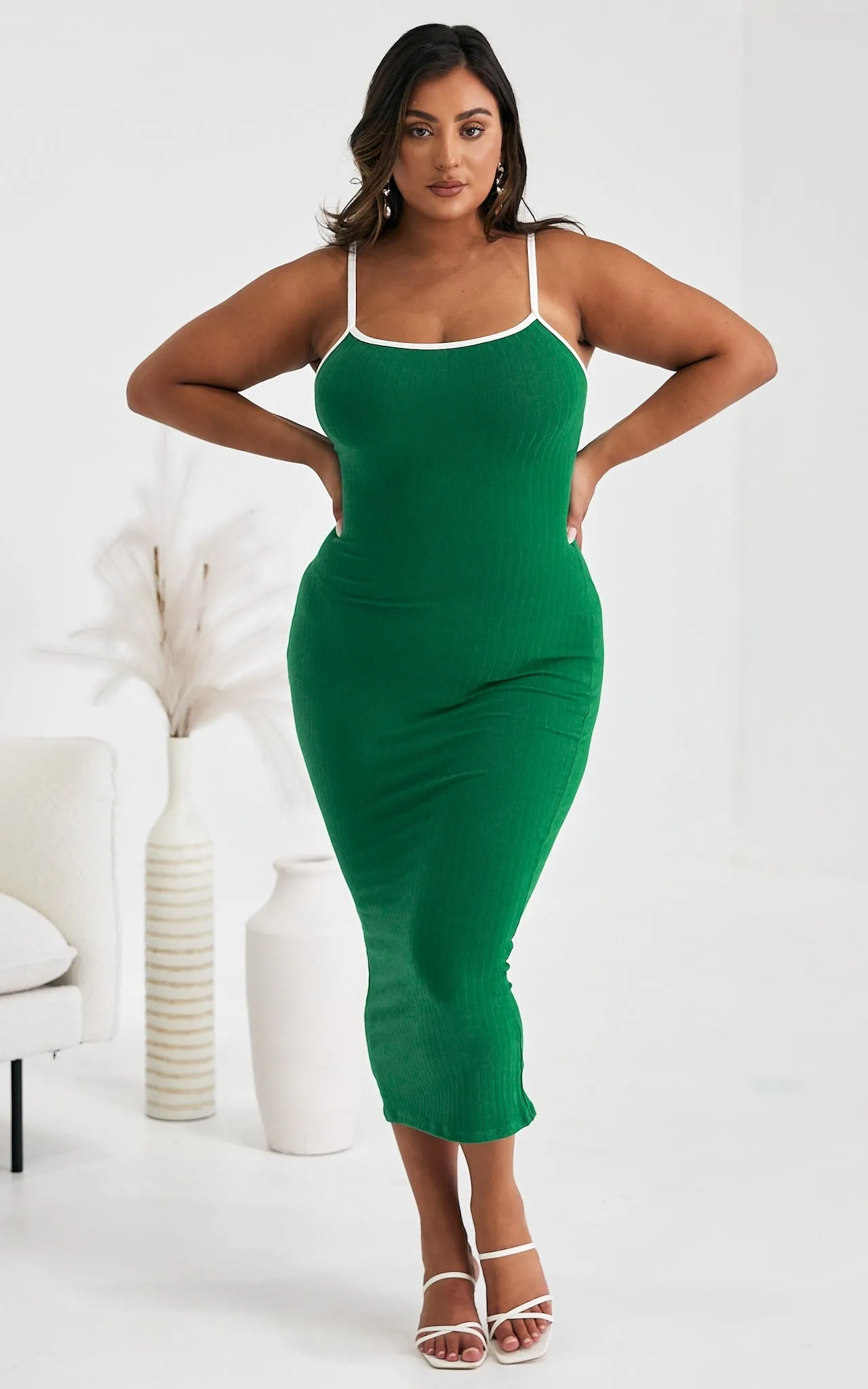 Tisdale Knit Midi Dress - Forest Green