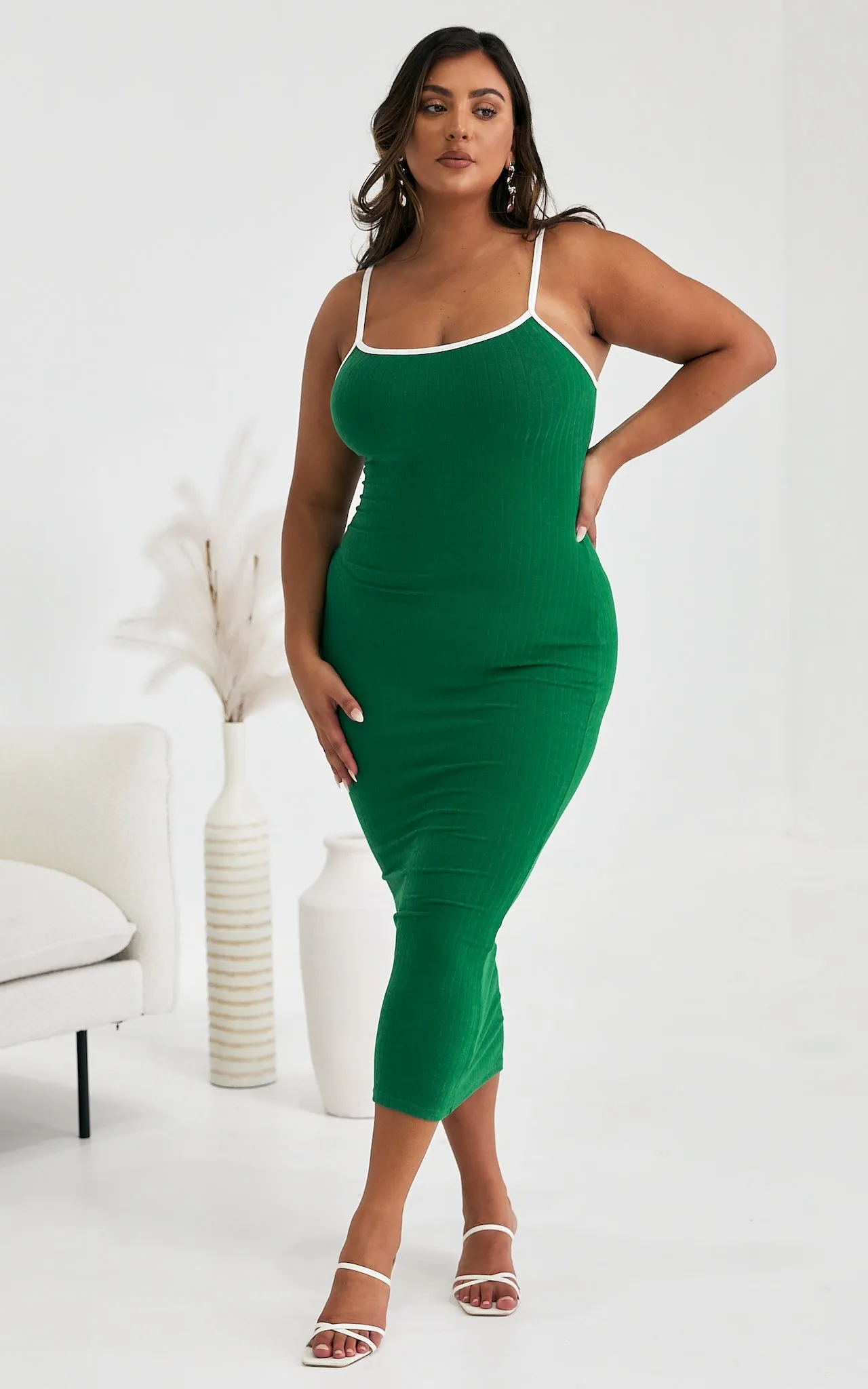 Tisdale Knit Midi Dress - Forest Green