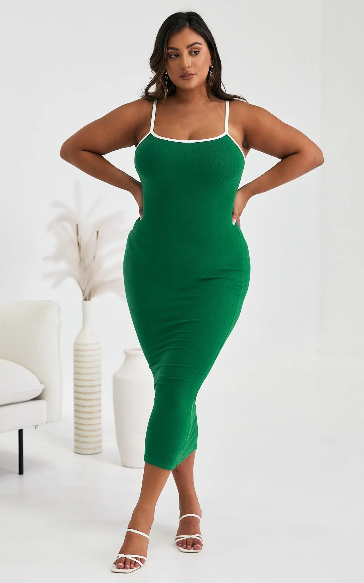 Tisdale Knit Midi Dress - Forest Green