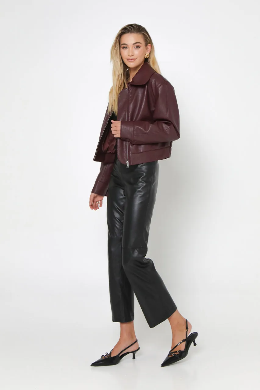 Tony Cropped Jacket | Plum