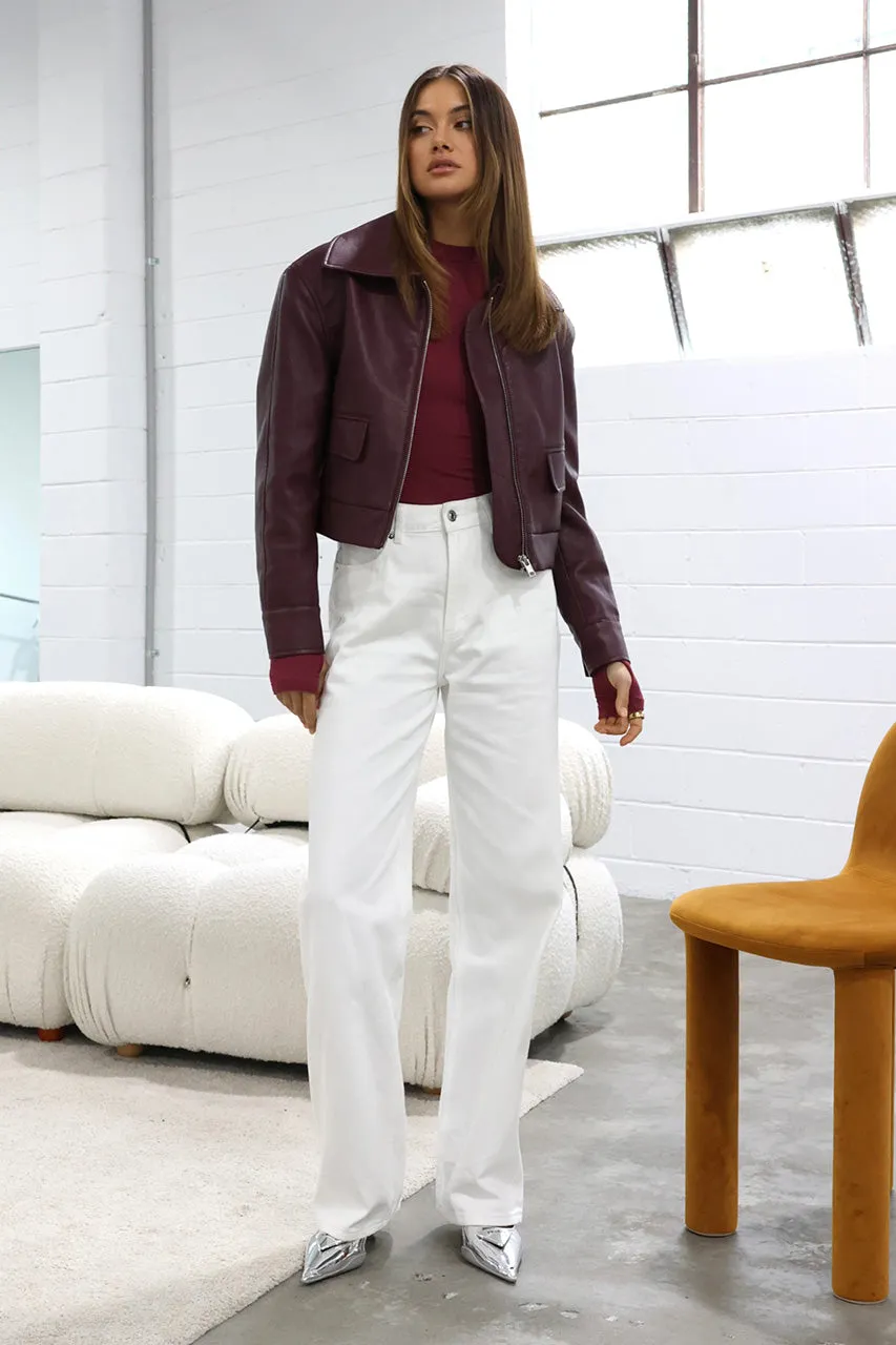 Tony Cropped Jacket | Plum