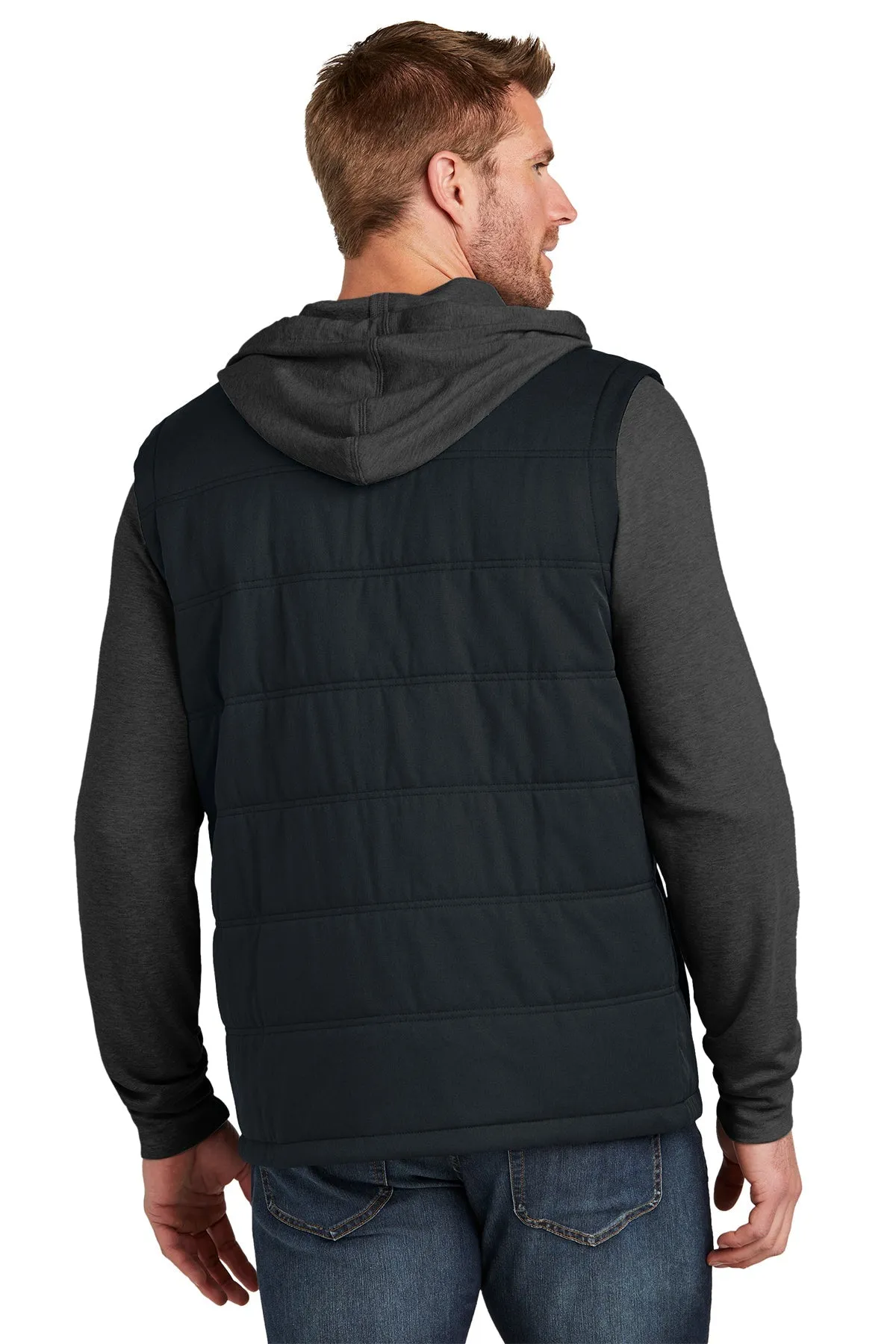 TravisMathew Tides Up Hooded Custom Jackets, Black/ Black Heather