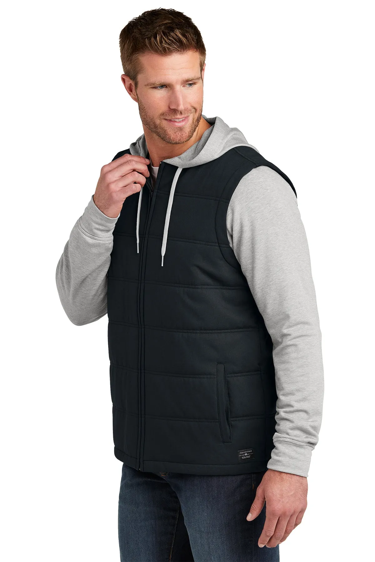 TravisMathew Tides Up Hooded Custom Jackets, Black/ Grey Heather