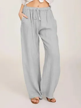 Trendy Loose-Fit Casual Cotton-Linen Pants for Women