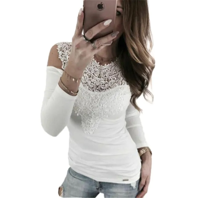 Trendy Off The Shoulder Long Sleeve Floral Blouse