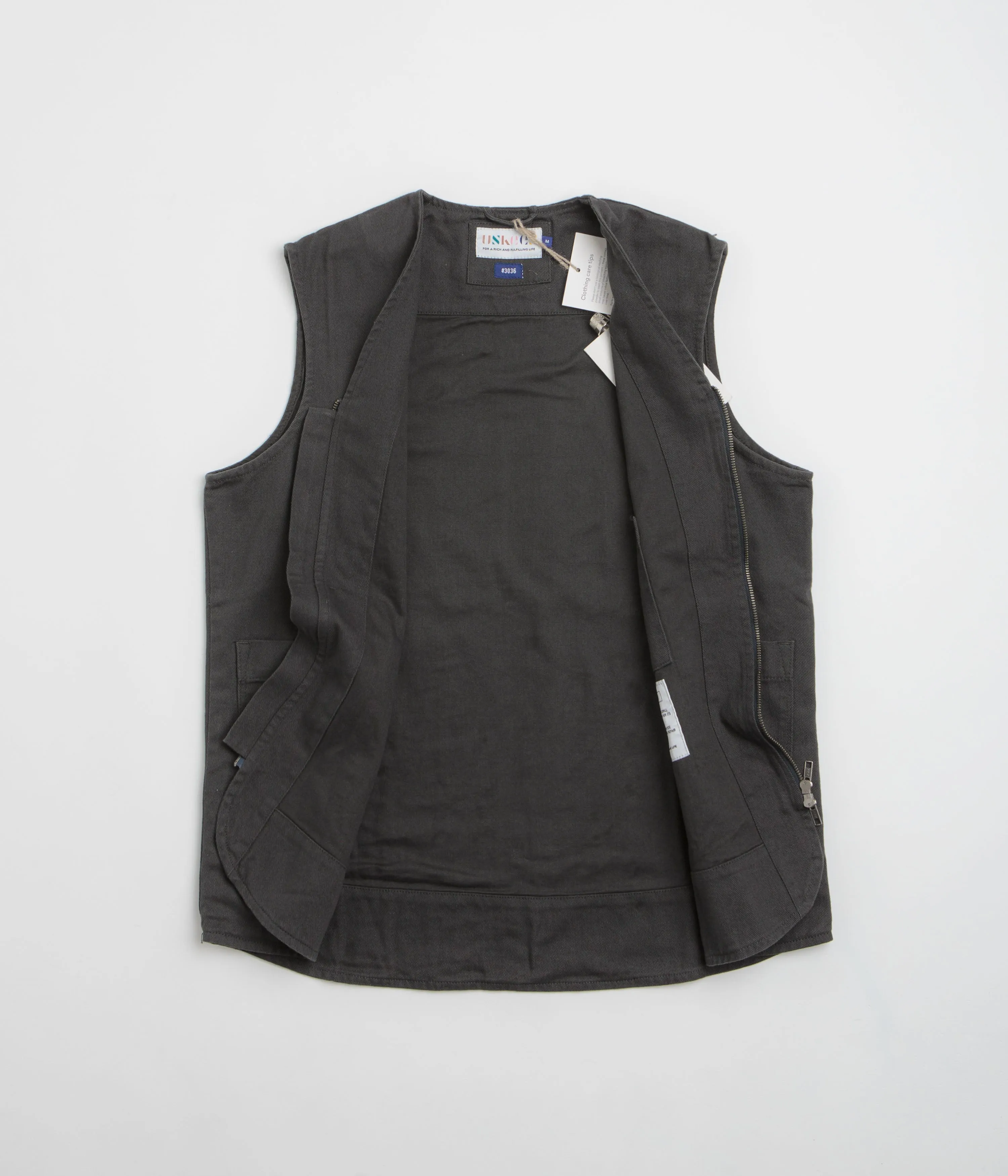 Uskees 3036 Drill Zip-Up Vest - Charcoal