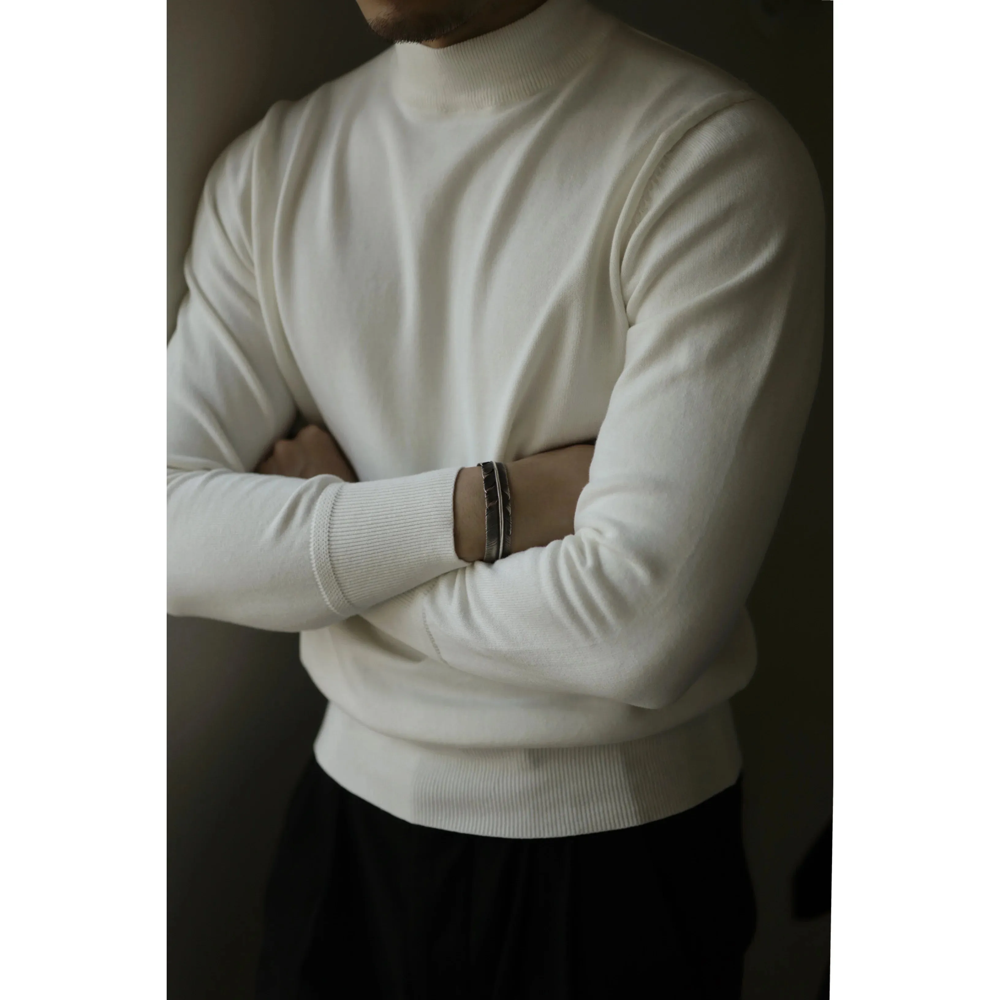 Vintage Black White Pullover for Men - Preppy Casual Streetwear