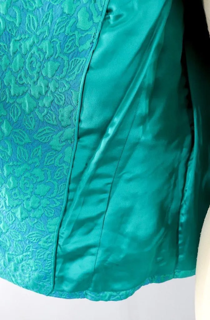 Vintage Blue Green Damask Jacket