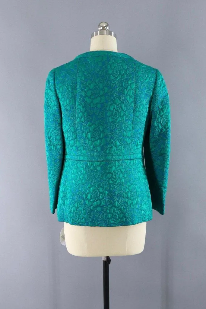 Vintage Blue Green Damask Jacket