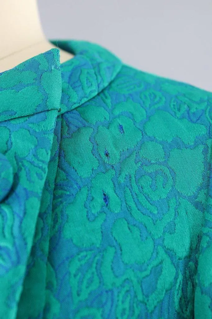 Vintage Blue Green Damask Jacket