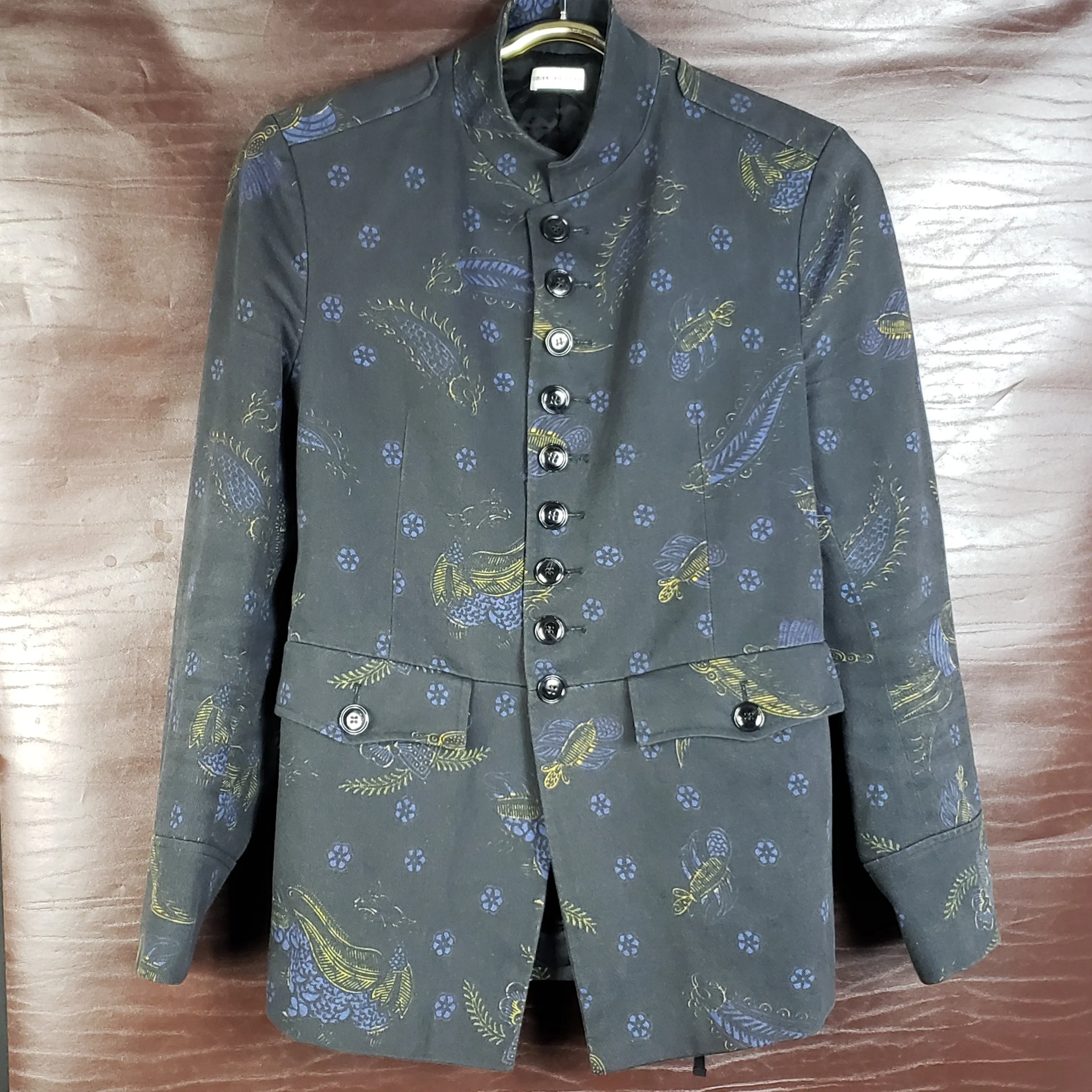 Vintage Dries Van Noten Mandarin Collar Button Up Jacket Size 50