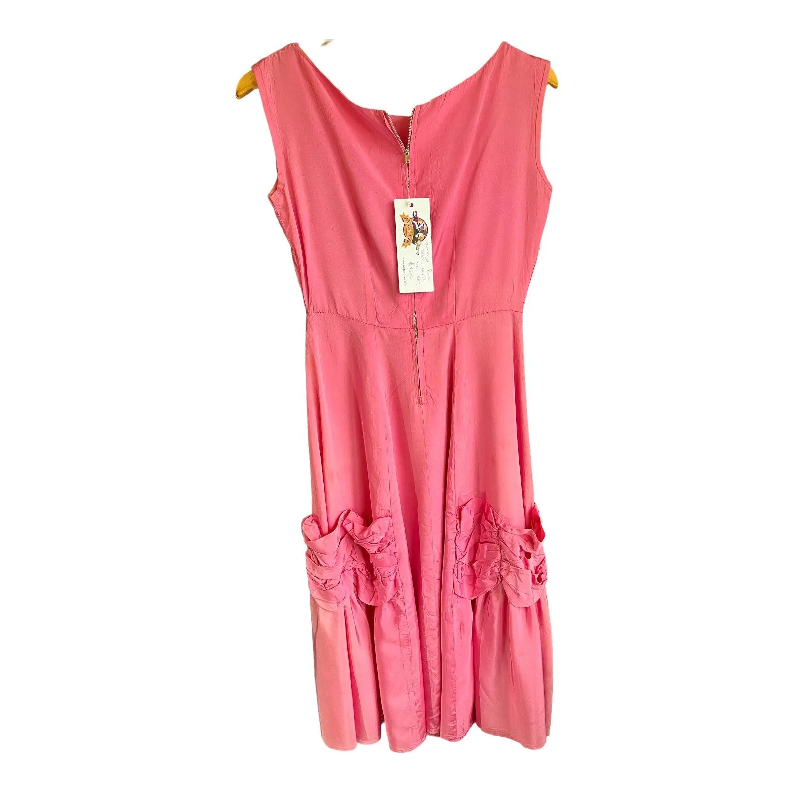 Vintage Pink Sleeveless Dress UK Size 10