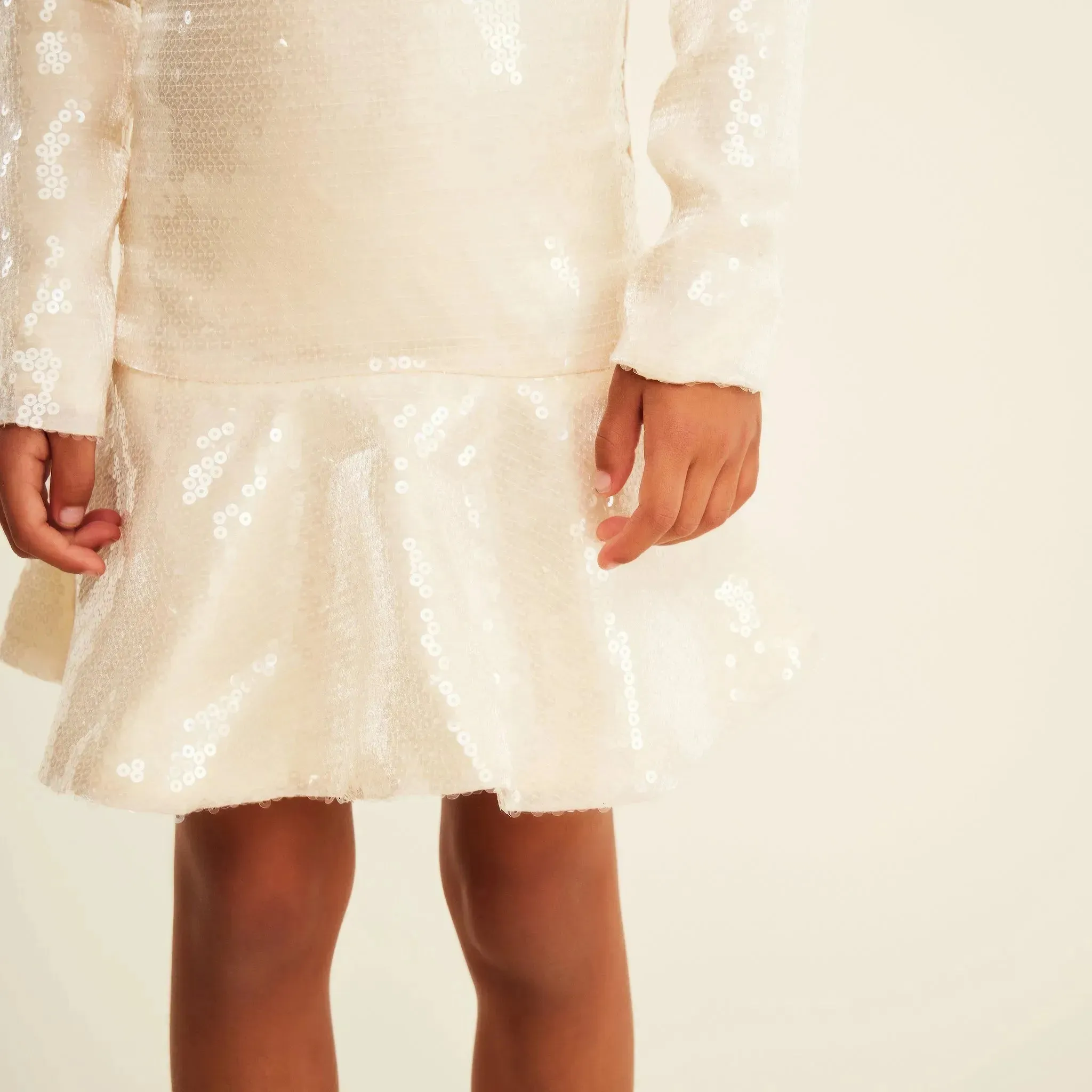 Water Effect Sequin Collar Dress