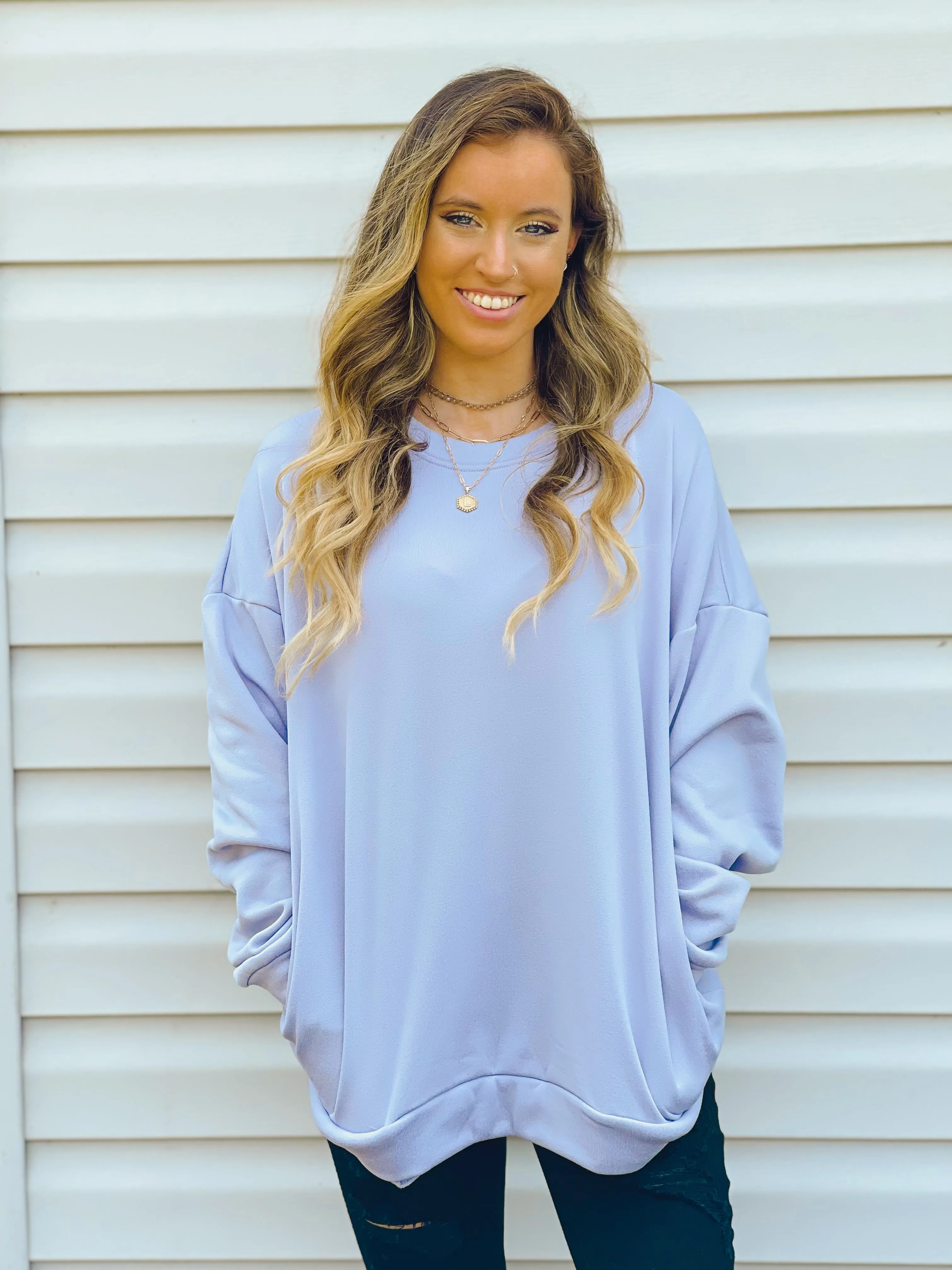 Willow Periwinkle Fleece Pullover with Pockets