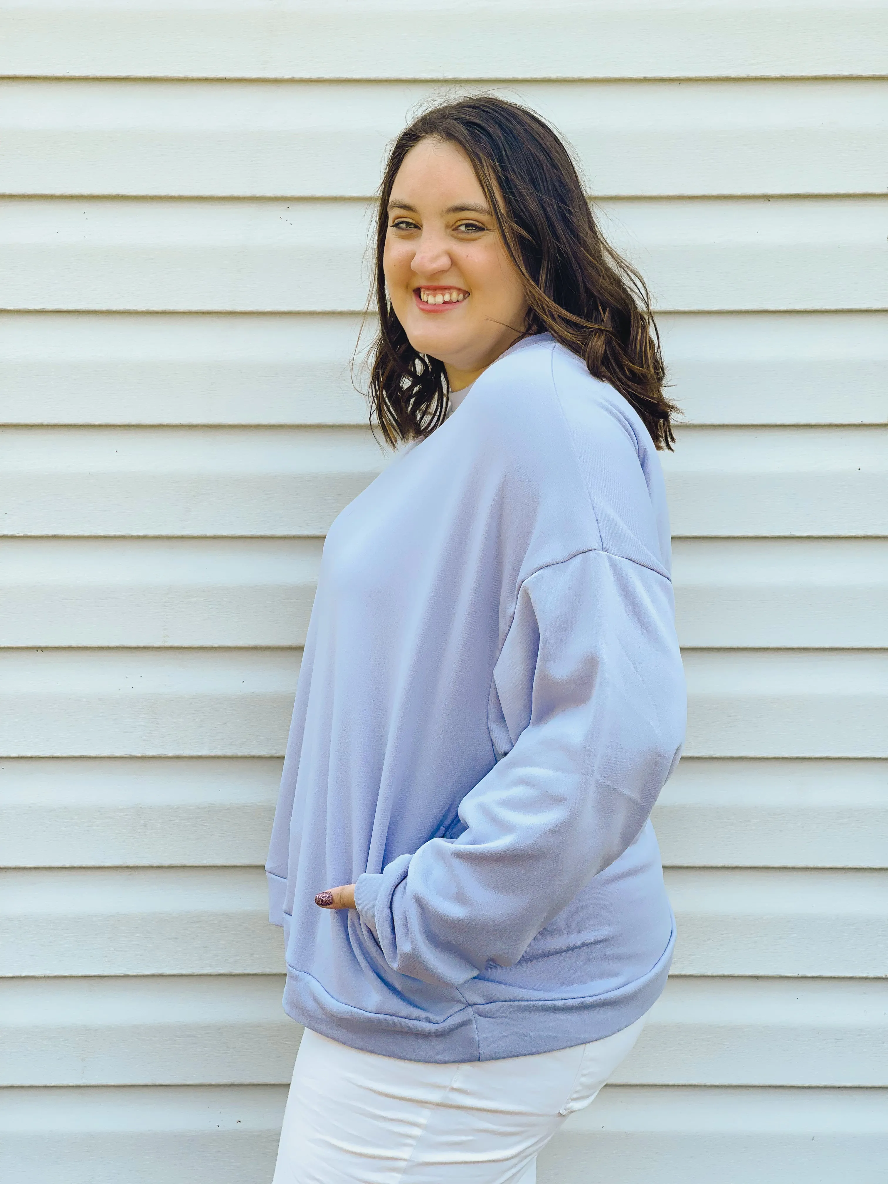 Willow Periwinkle Fleece Pullover with Pockets