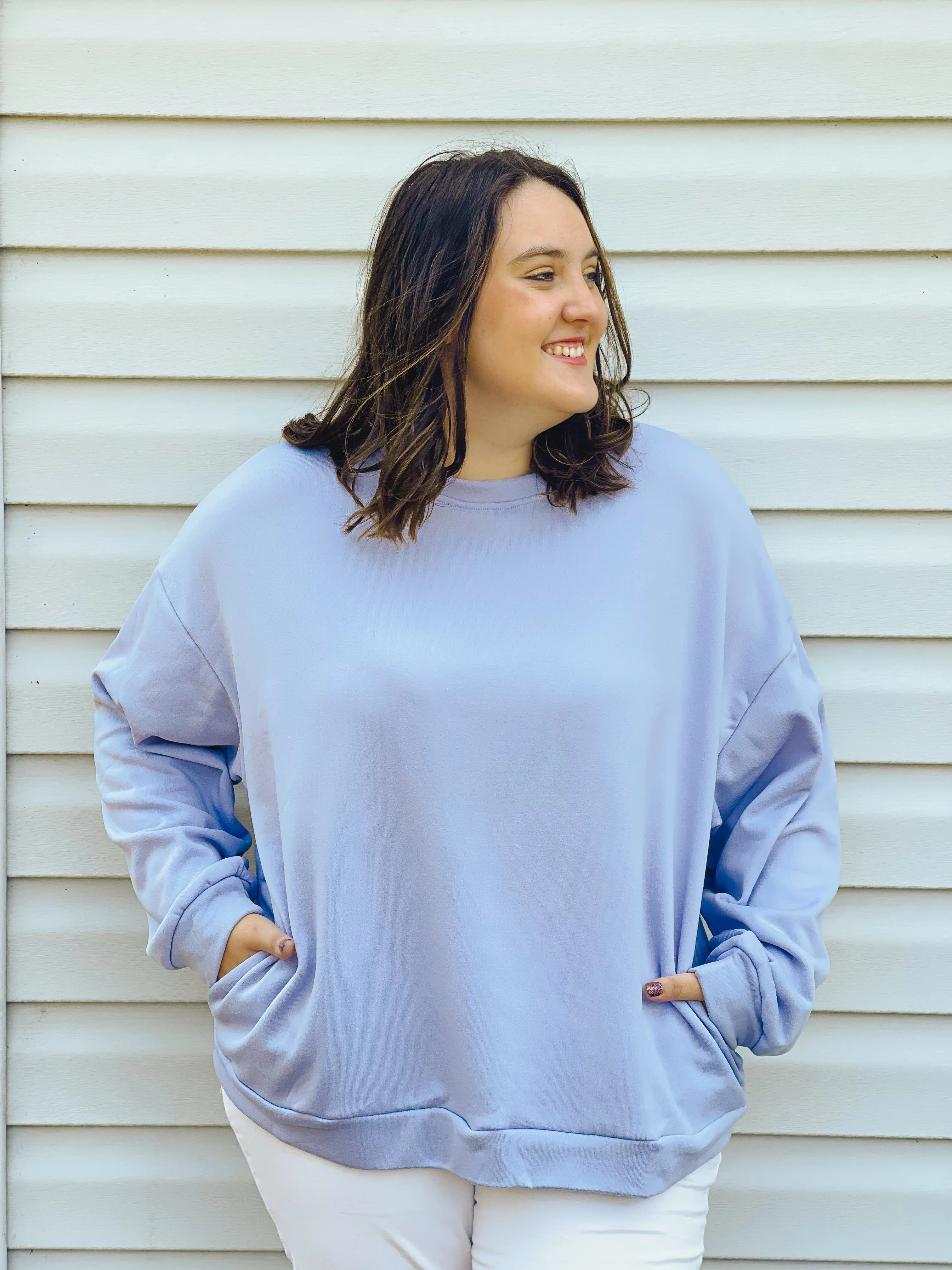 Willow Periwinkle Fleece Pullover with Pockets