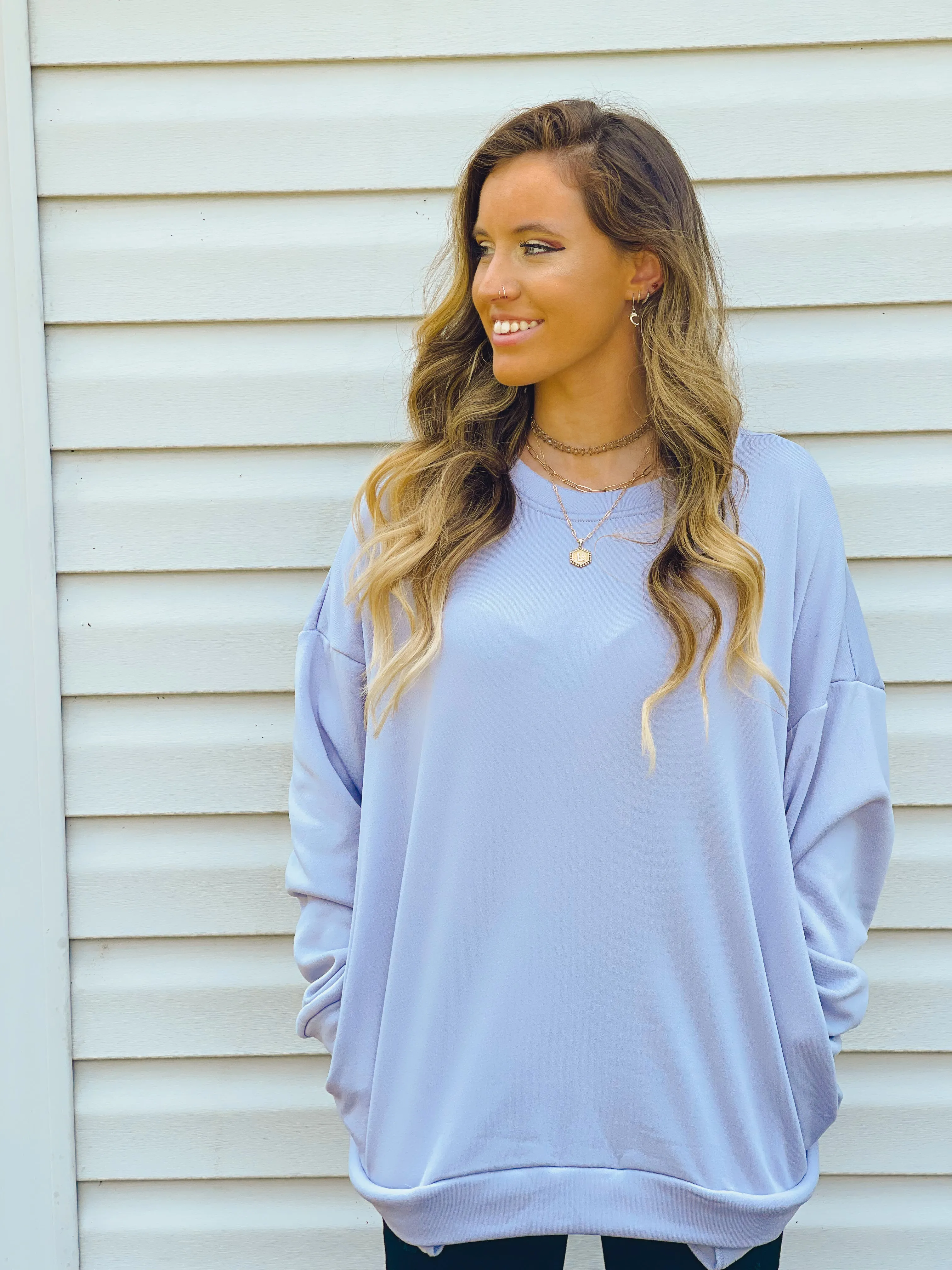 Willow Periwinkle Fleece Pullover with Pockets