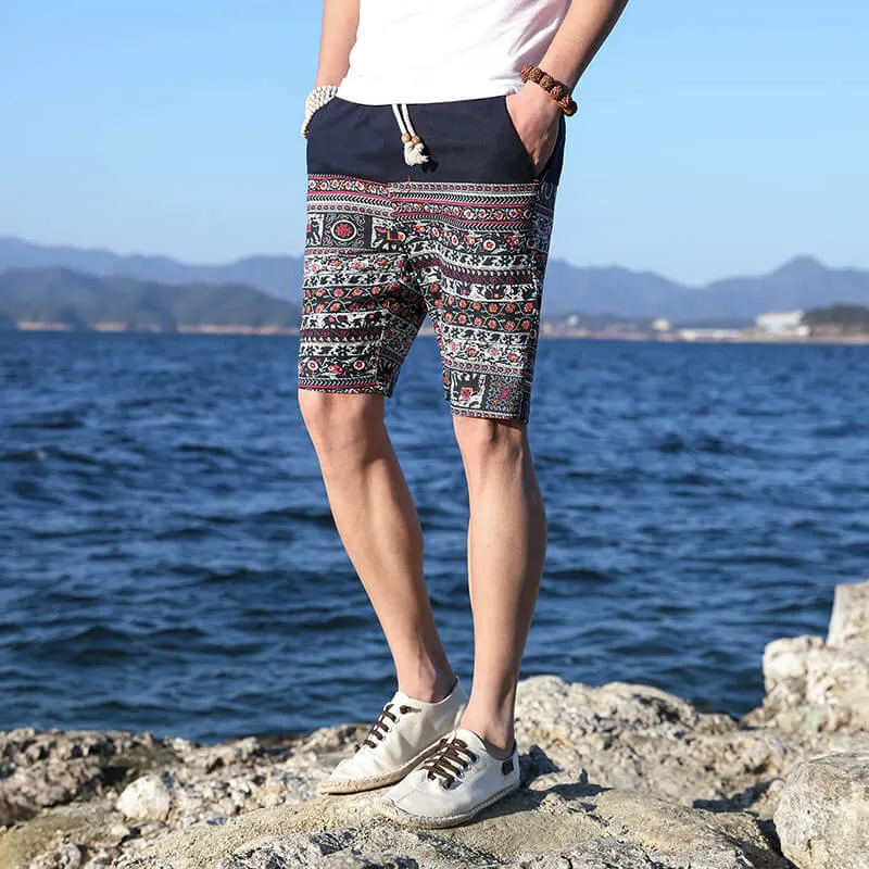 WLS Natsu Short Pants Black/Red Ethnic