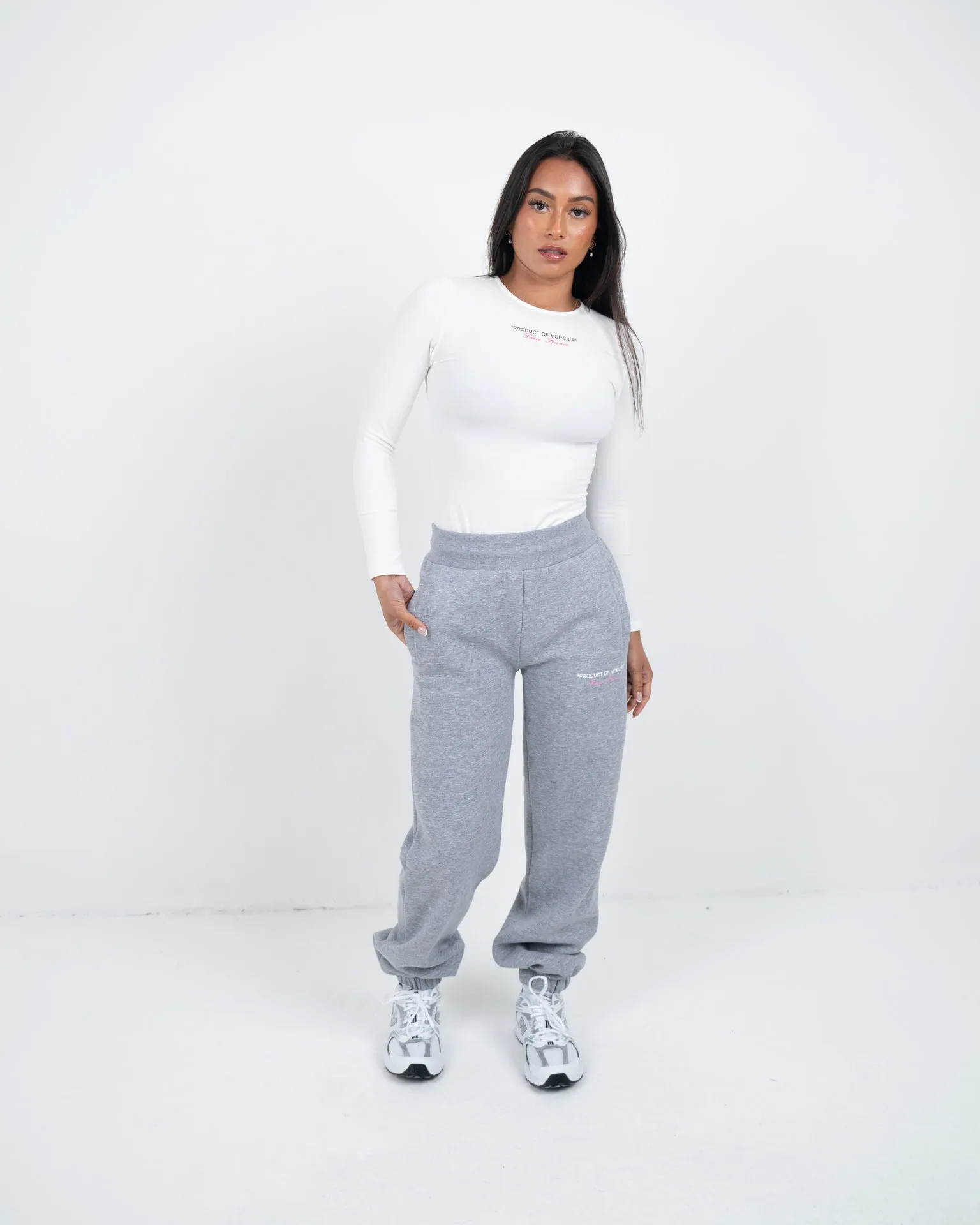 Womens Grey White Product Of Mercier Joggers