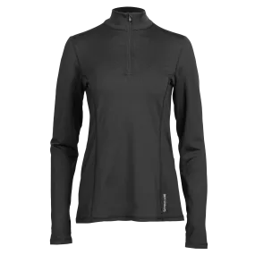 Women's Micro-Elite Chamois Solid Zip-T - Black