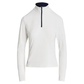 Womens Performance Quarter Zip Pullover Ceramic White/Refined Navy - SS24